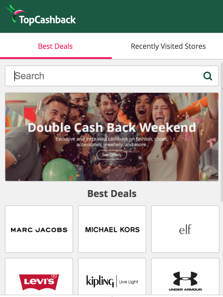 TopCashback's browser extension helps you earn cash back at over 4,000 retailers with just the click of a button.