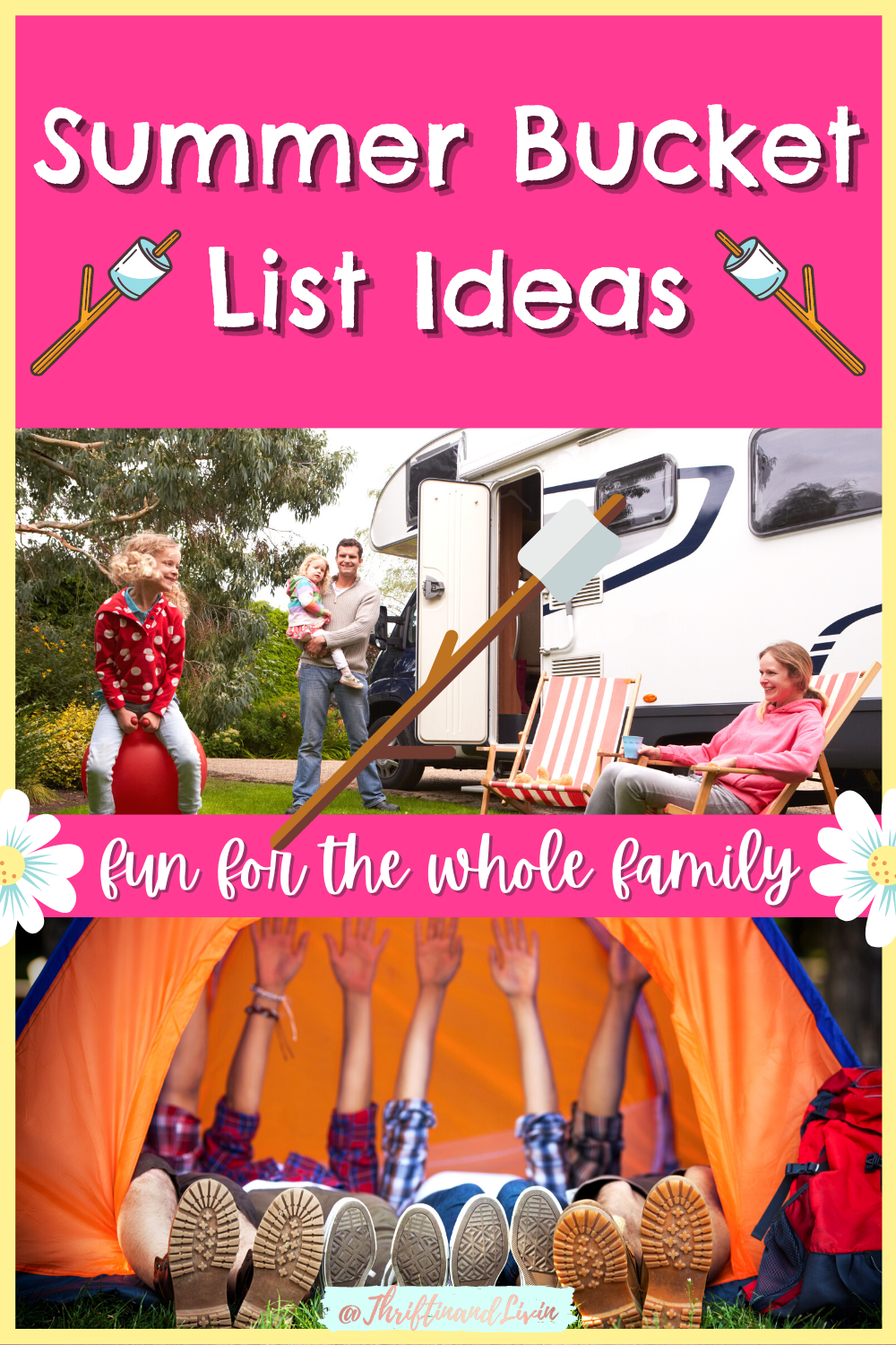 Summer Bucket List Ideas - fun for the whole family Pinterest Pin Image.