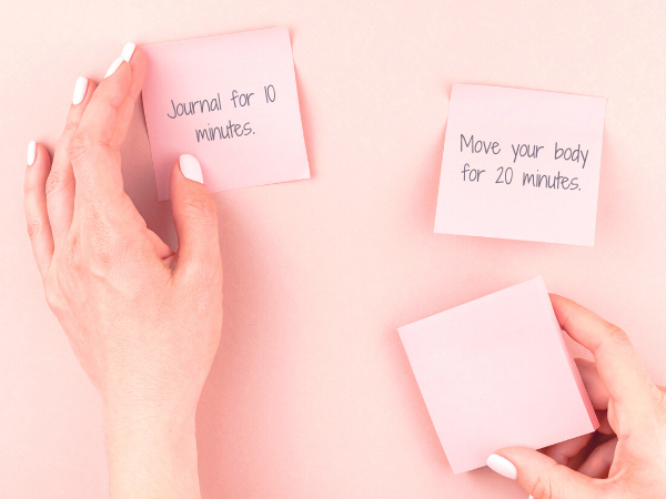 Use sticky notes and place reminders where you'll see them each morning to help you stick to a productive morning routine.