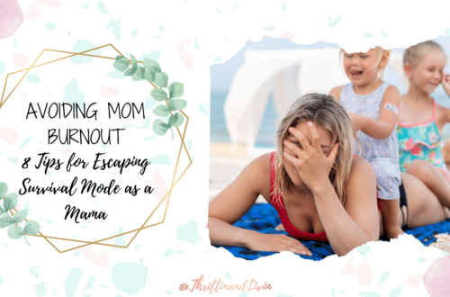 An overwhelmed mom surrounded by chores and responsibilities, highlighting the challenges of avoiding mom burnout and the importance of strategies for prevention.